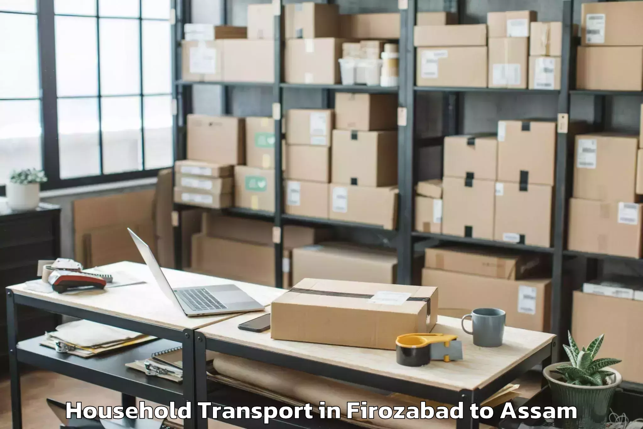 Top Firozabad to Laharighat Household Transport Available